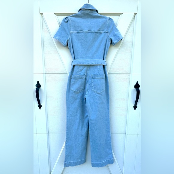 Avec Les Filles Denim Short Sleeve Jumpsuit - Picture 4 of 4